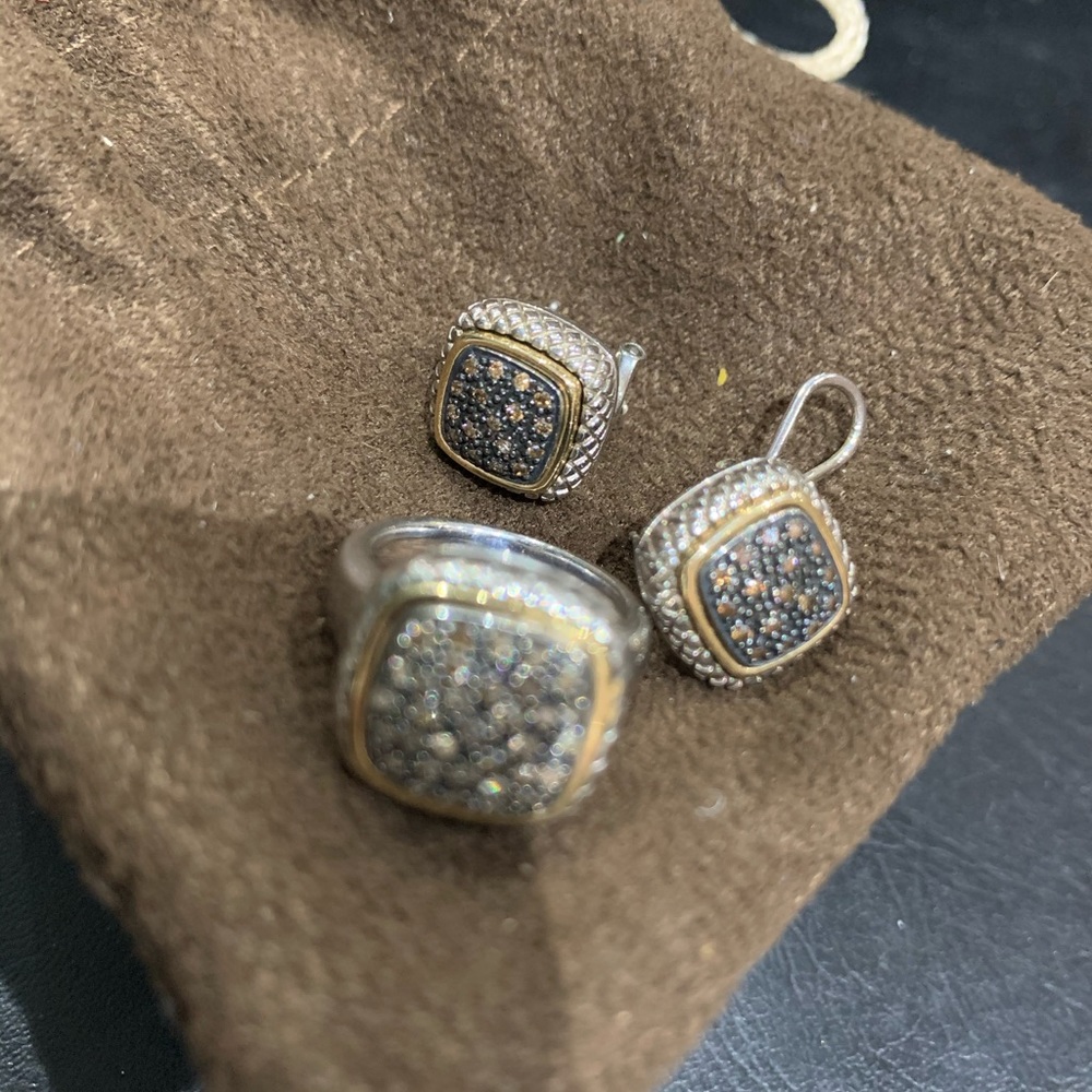 Chocolate Diamonds Set David Yurman Style Gem